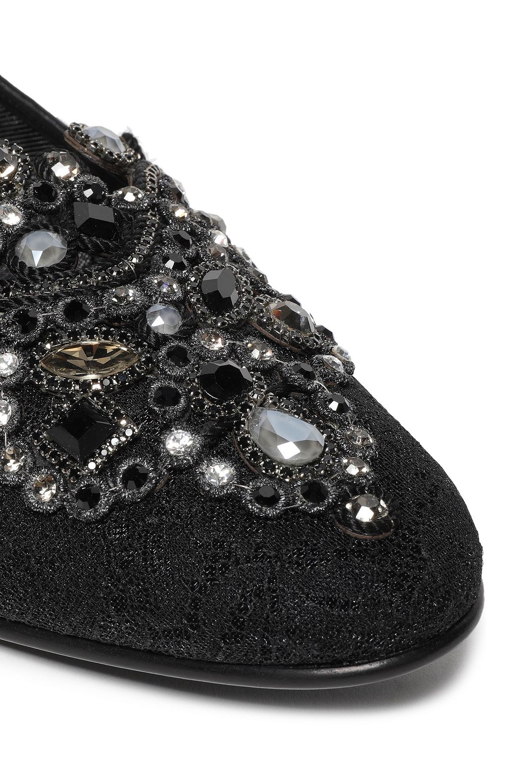 RENE' CAOVILLA Embellished leather loafers