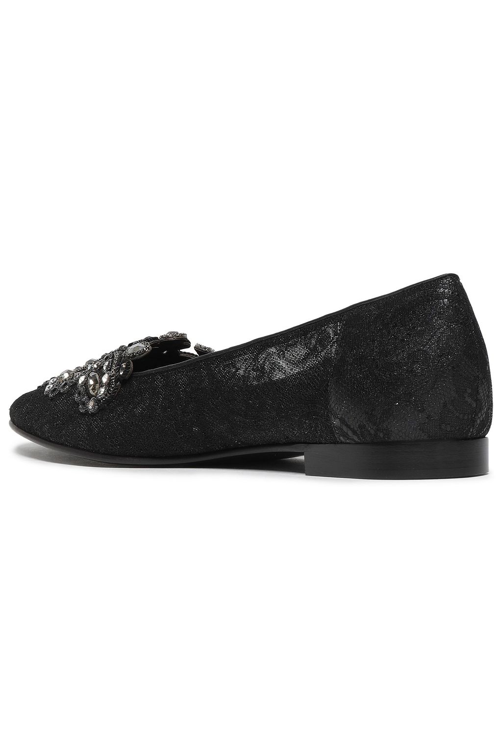 RENE' CAOVILLA Embellished leather loafers