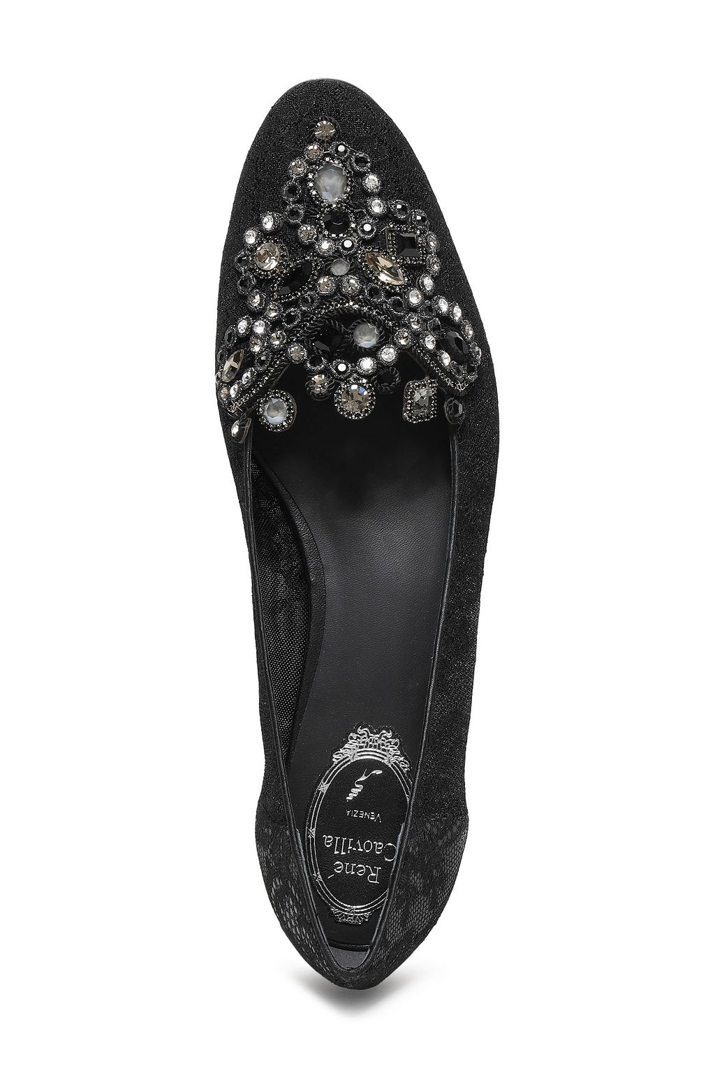 RENE' CAOVILLA Embellished leather loafers