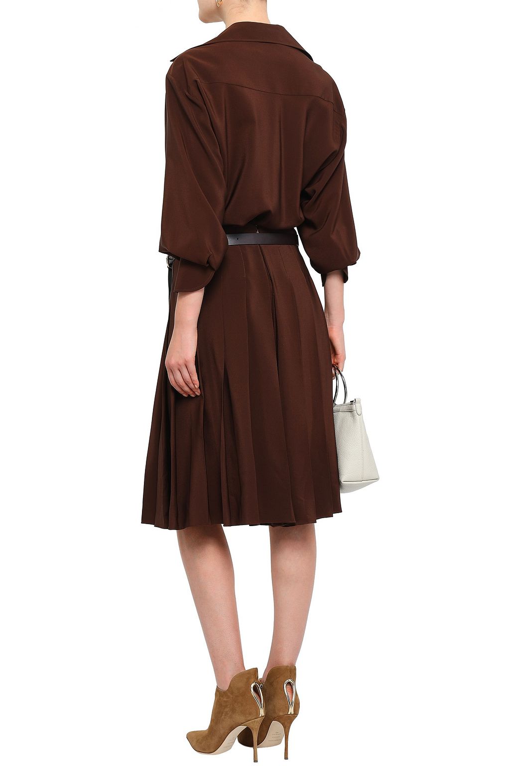 CHLOÉ Layered pleated silk crepe de chine dress