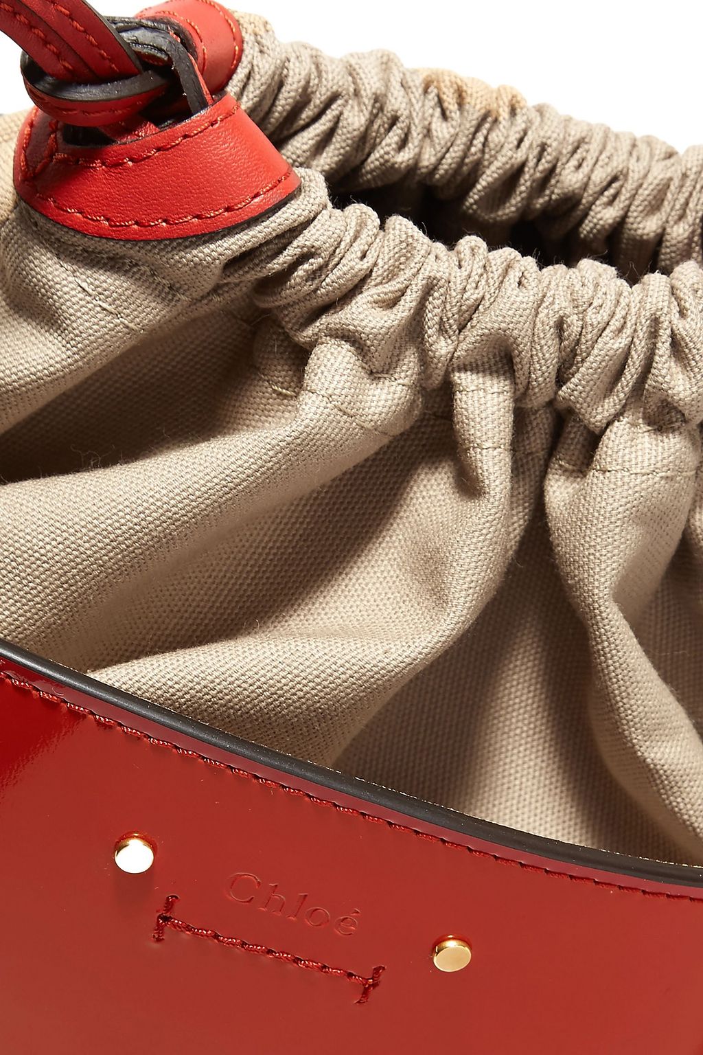 CHLOÉ Roy small glossed-leather bucket bag