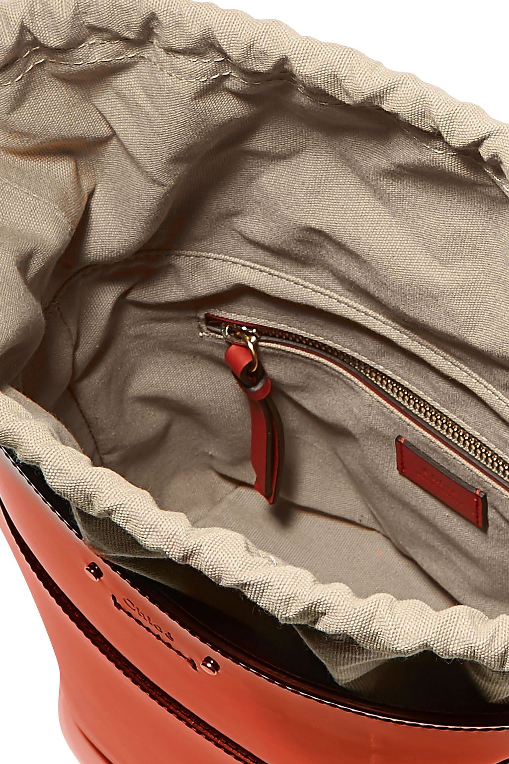 CHLOÉ Roy small glossed-leather bucket bag