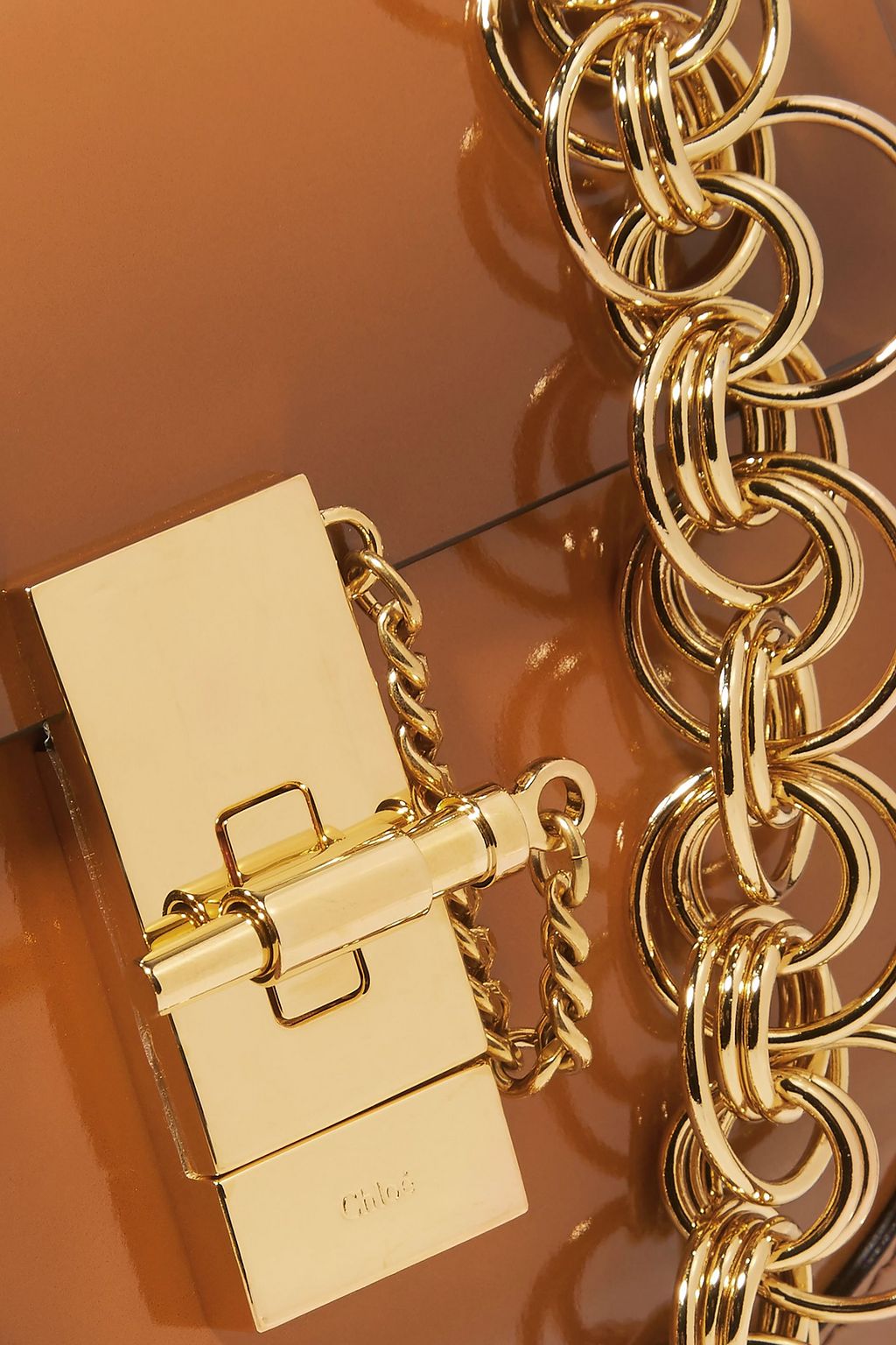 CHLOÉ Drew Bijou mini glossed-leather shoulder bag