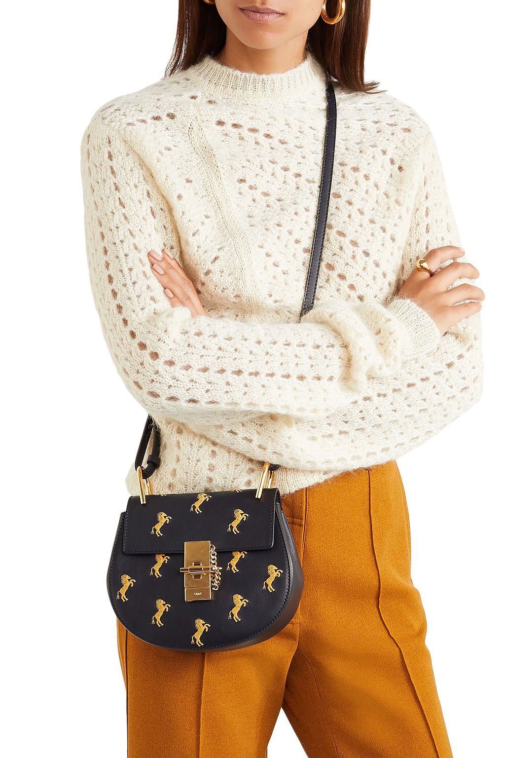 CHLOÉ Drew Bijou mini embroidered leather shoulder bag