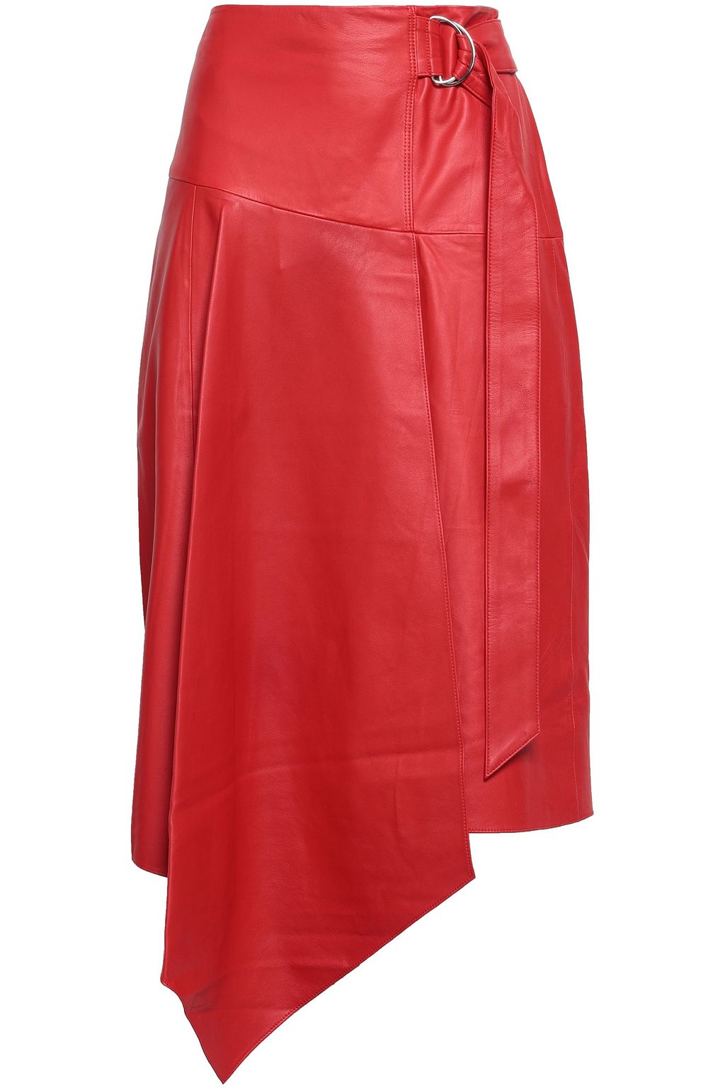 tibi leather midi skirt
