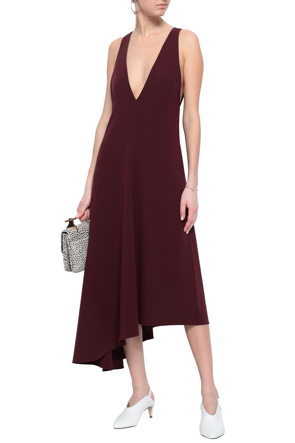 TIBI Asymmetric crepe midi dress