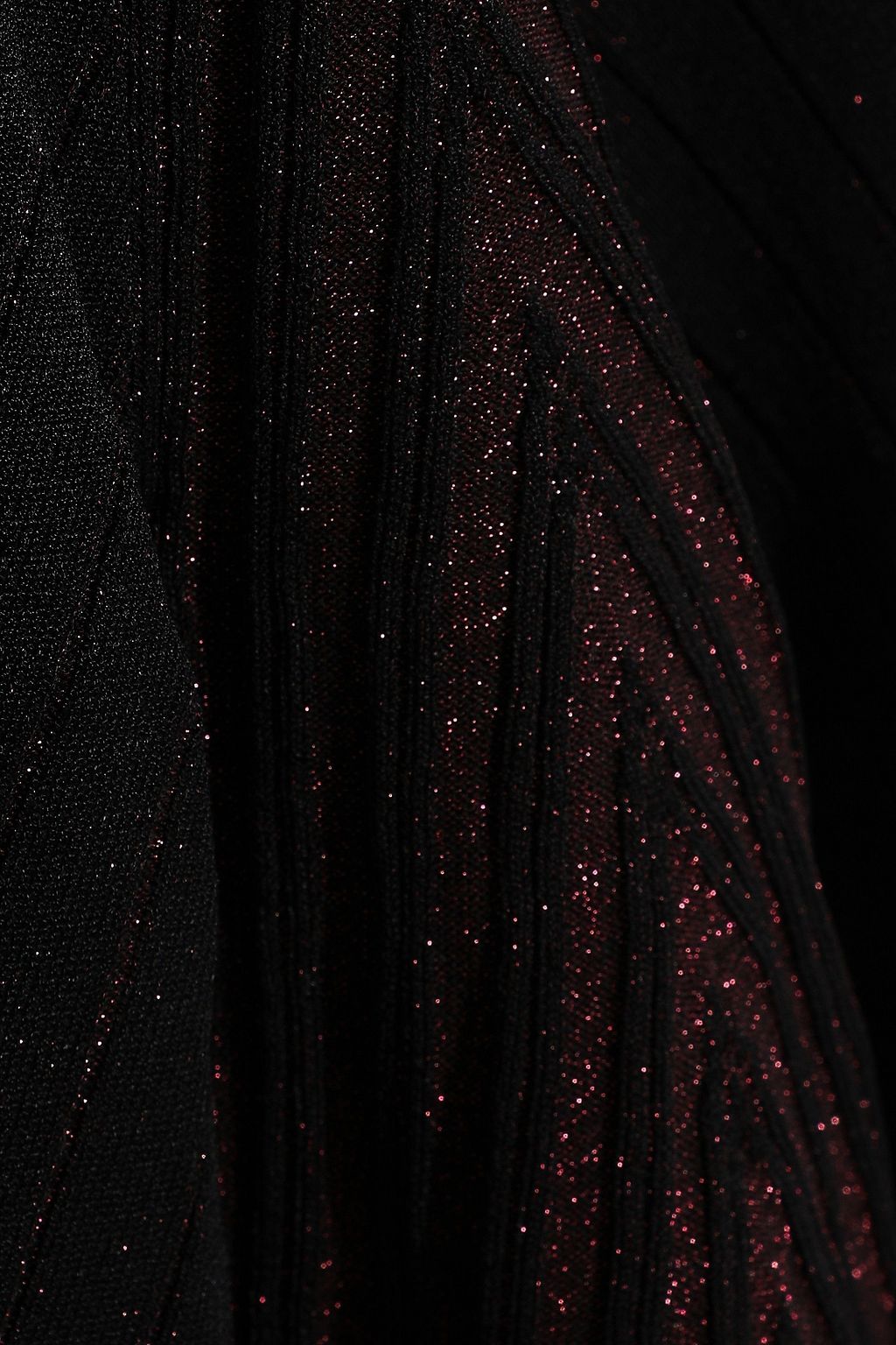 ROBERTO CAVALLI Fluted metallic pointelle-knit maxi skirt