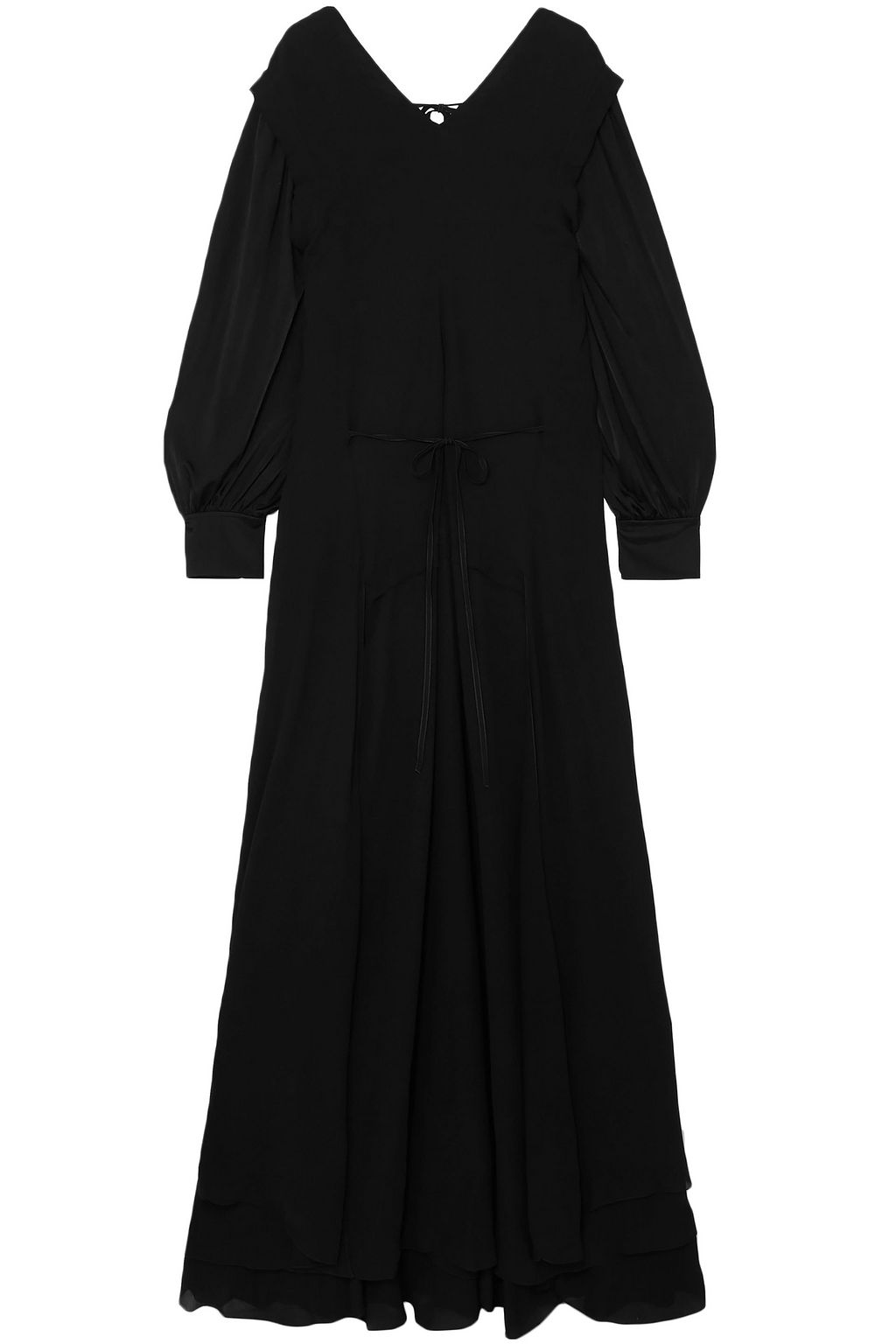 draped chiffon maxi dress