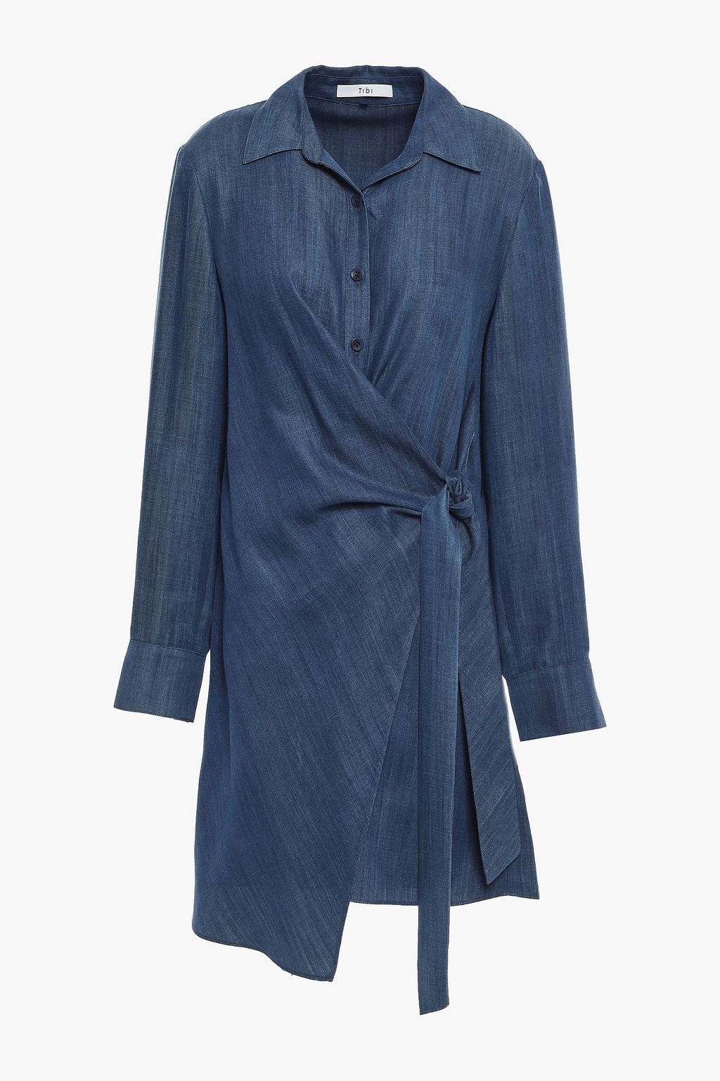 Navy Denim mini wrap dress | Sale up to 