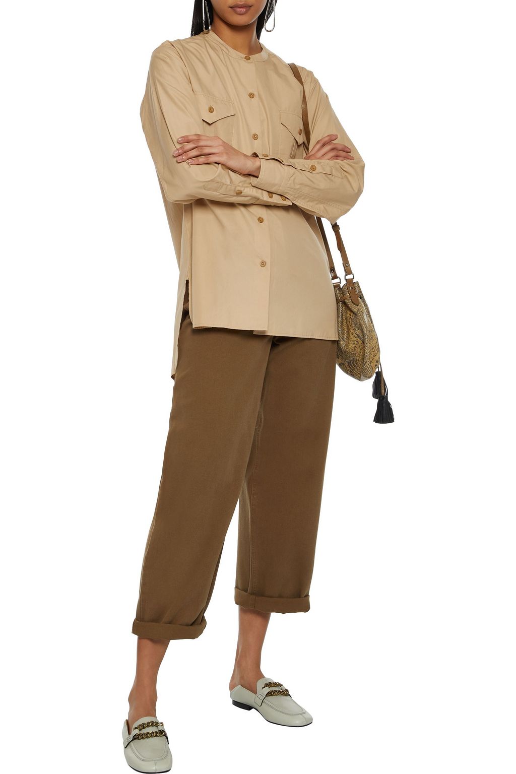 NILI LOTAN Orlene cotton-poplin shirt
