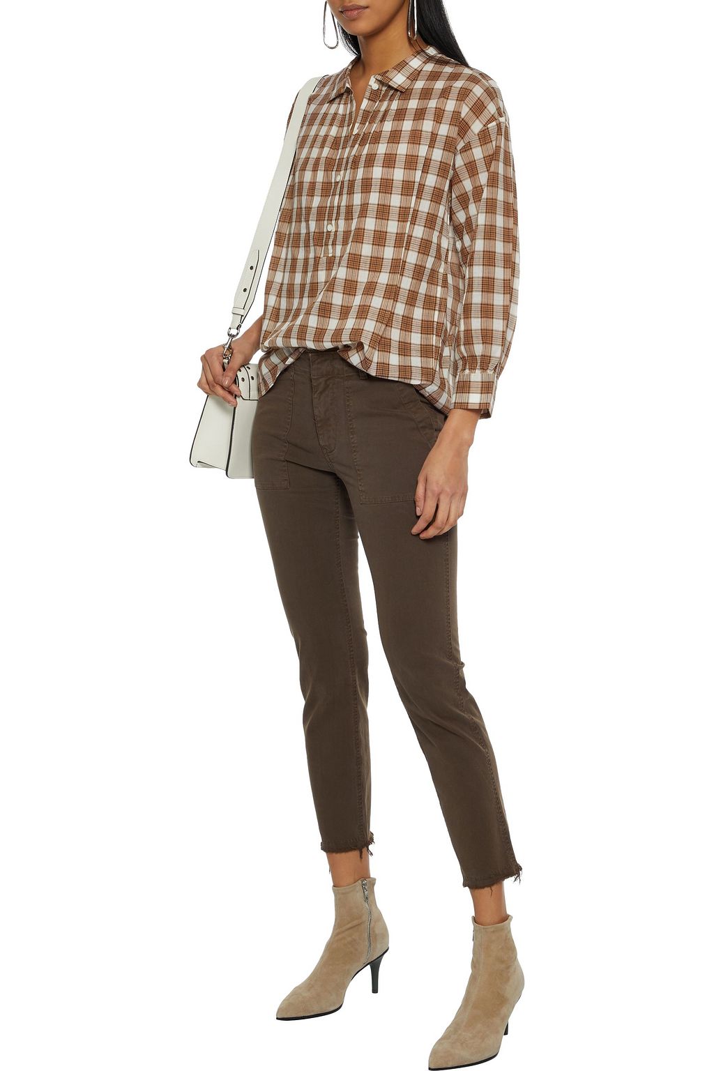 NILI LOTAN Myra checked cotton-voile shirt
