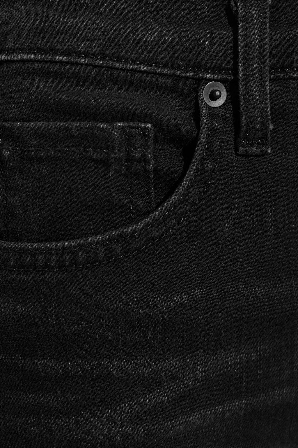 Black Vianca frayed faded high-rise 