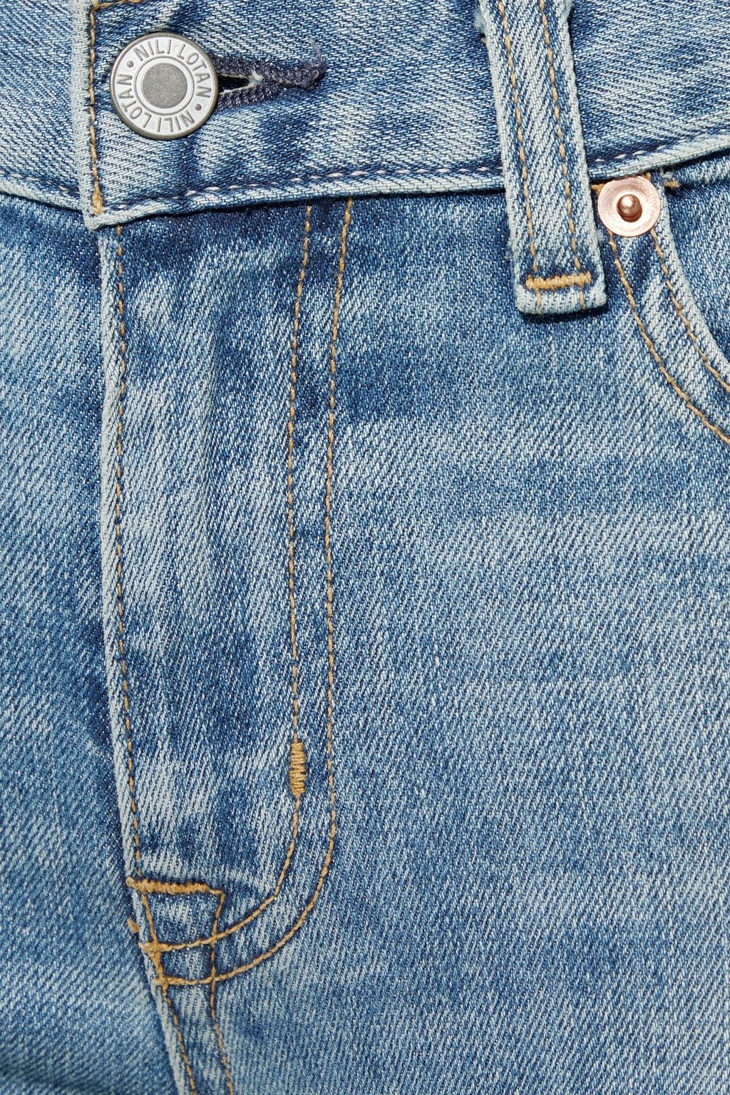 NILI LOTAN Vianca frayed low-rise kick-flare jeans