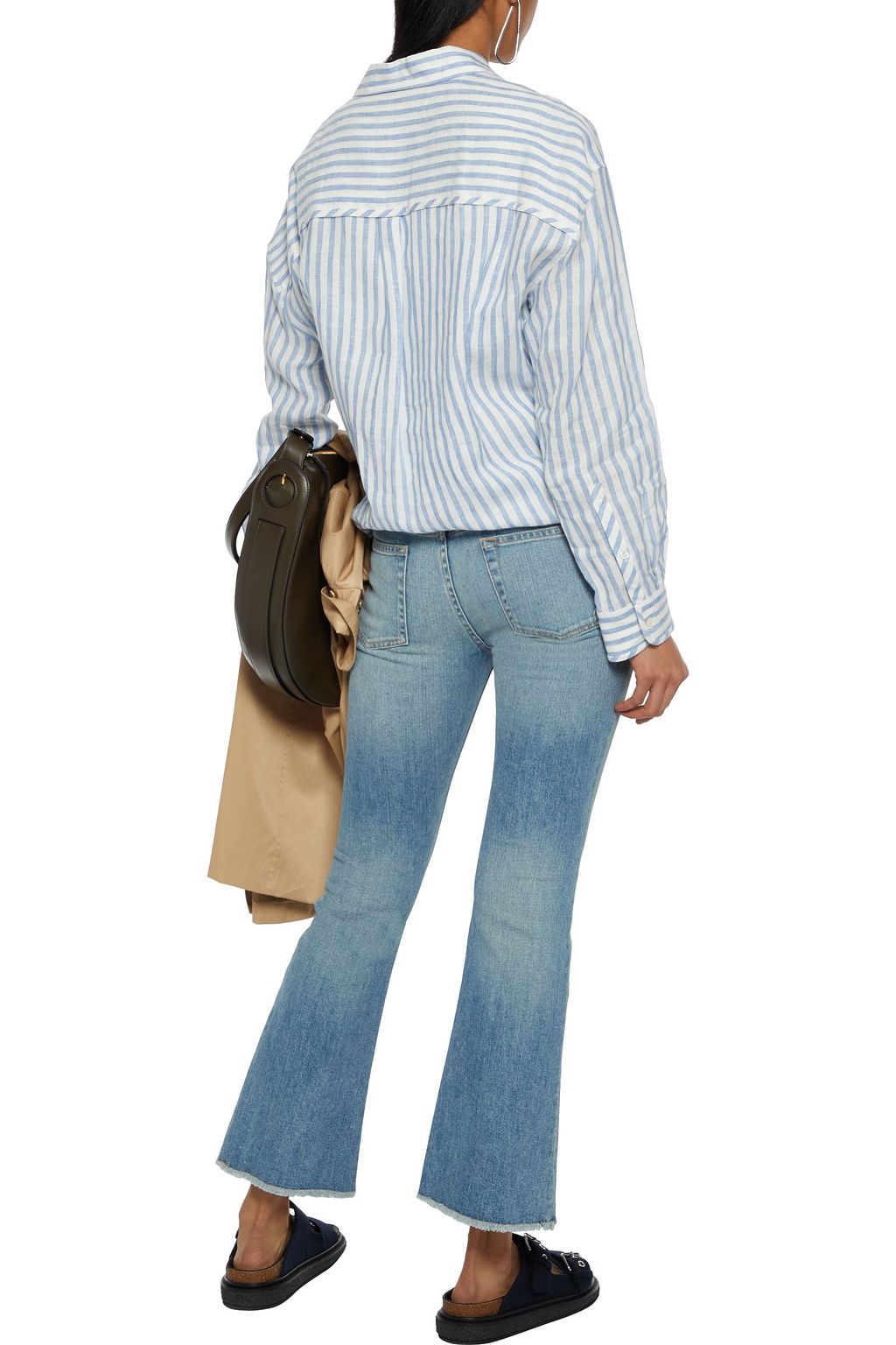 NILI LOTAN Vianca frayed low-rise kick-flare jeans