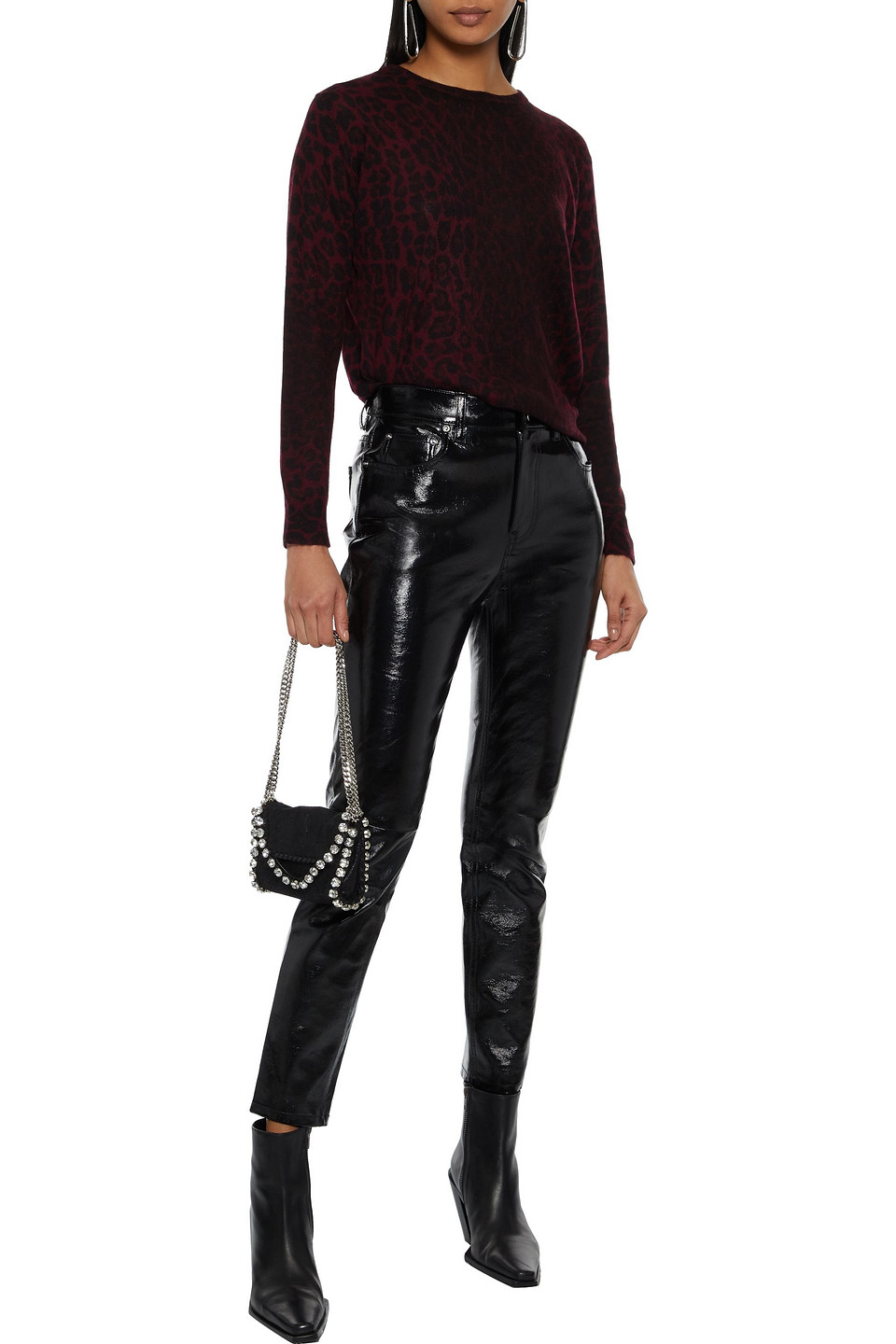 Nili Lotan Boyfriend Scoop Neck Cashmere Sweater In Merlot