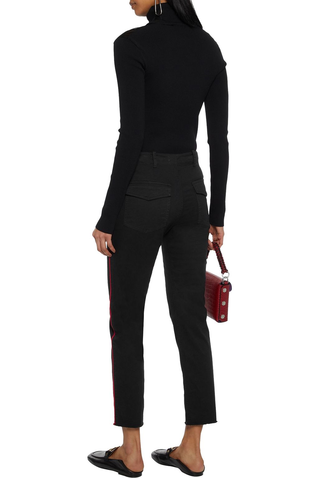 NILI LOTAN Jenna cropped cotton-blend twill slim-leg pants