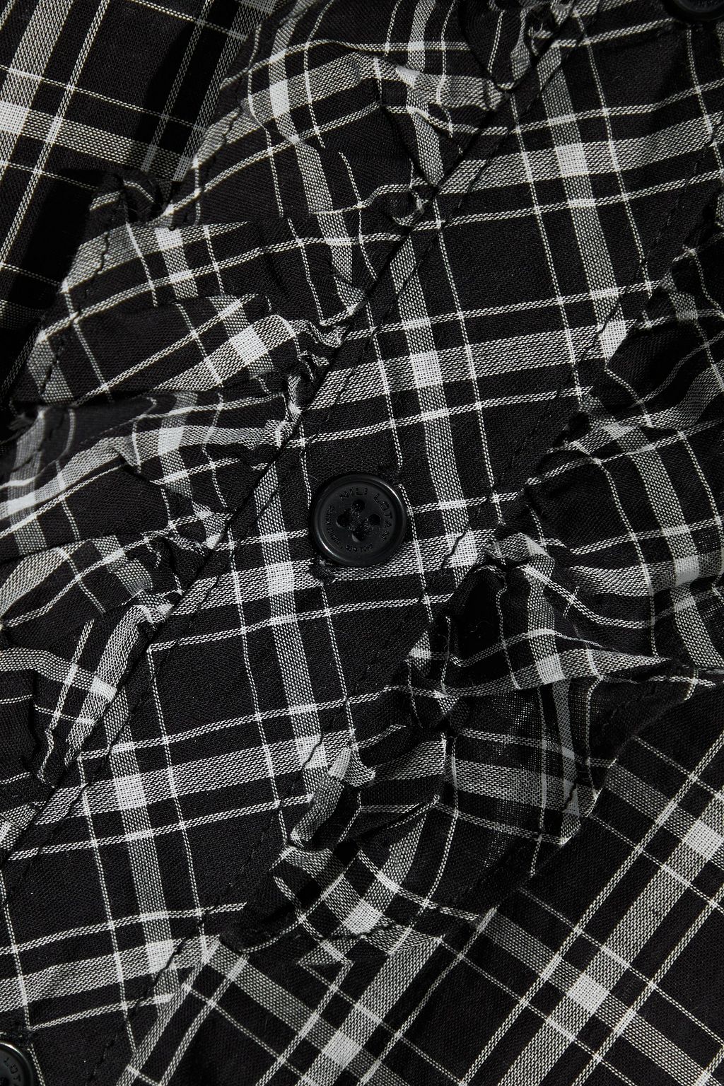 NILI LOTAN Rosie ruffle-trimmed checked cotton-voile shirt