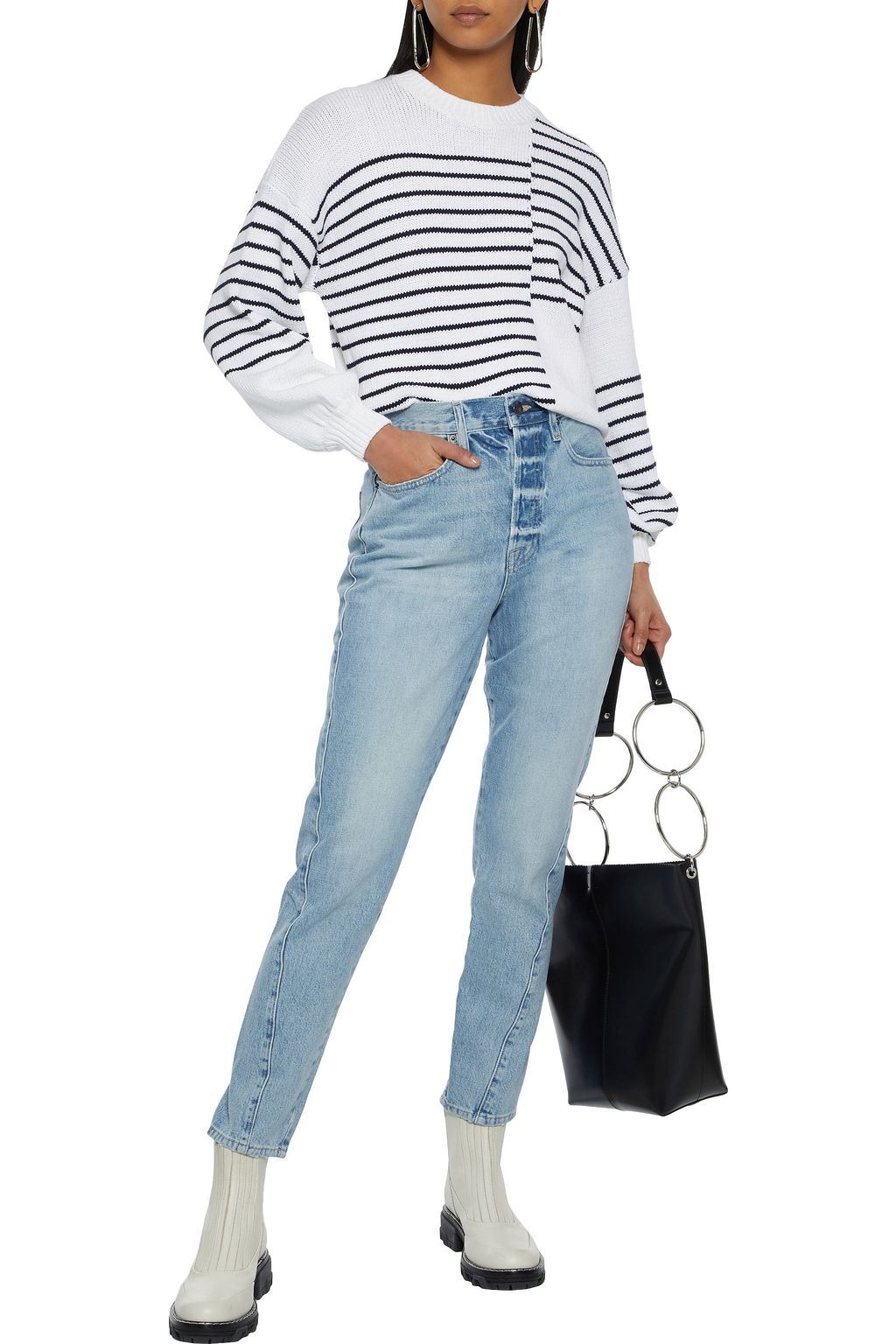 FRAME Le Original Skinny twist distressed high-rise skinny jeans