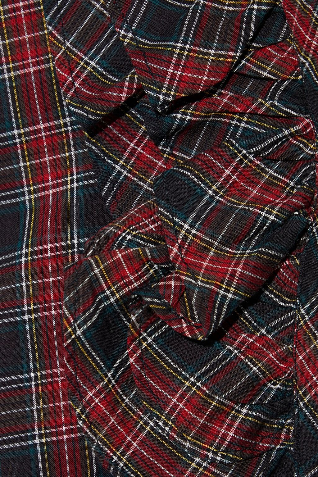 NILI LOTAN Rori ruffle-trimmed checked cotton-voile shirt