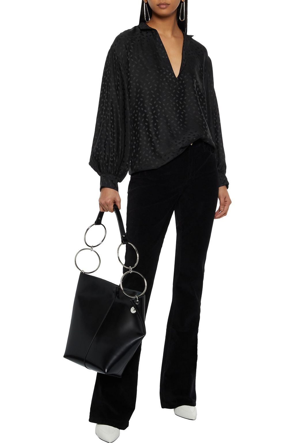 NILI LOTAN Joey silk-jacquard blouse