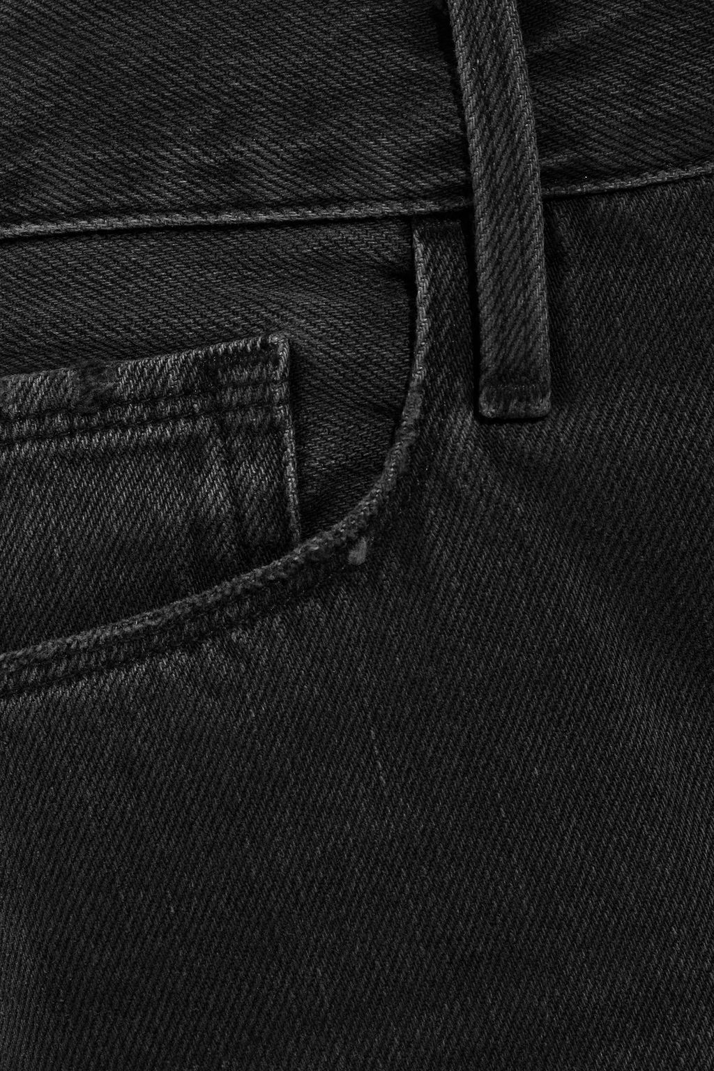 FRAME Faded high-rise straight-leg jeans