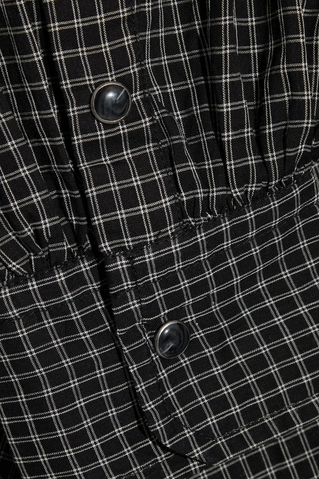 NILI LOTAN Maisie gathered checked cotton shirt