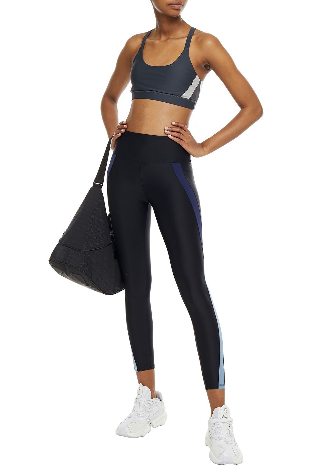 LANSTON SPORT Jay stretch and ribbed jersey sports bra