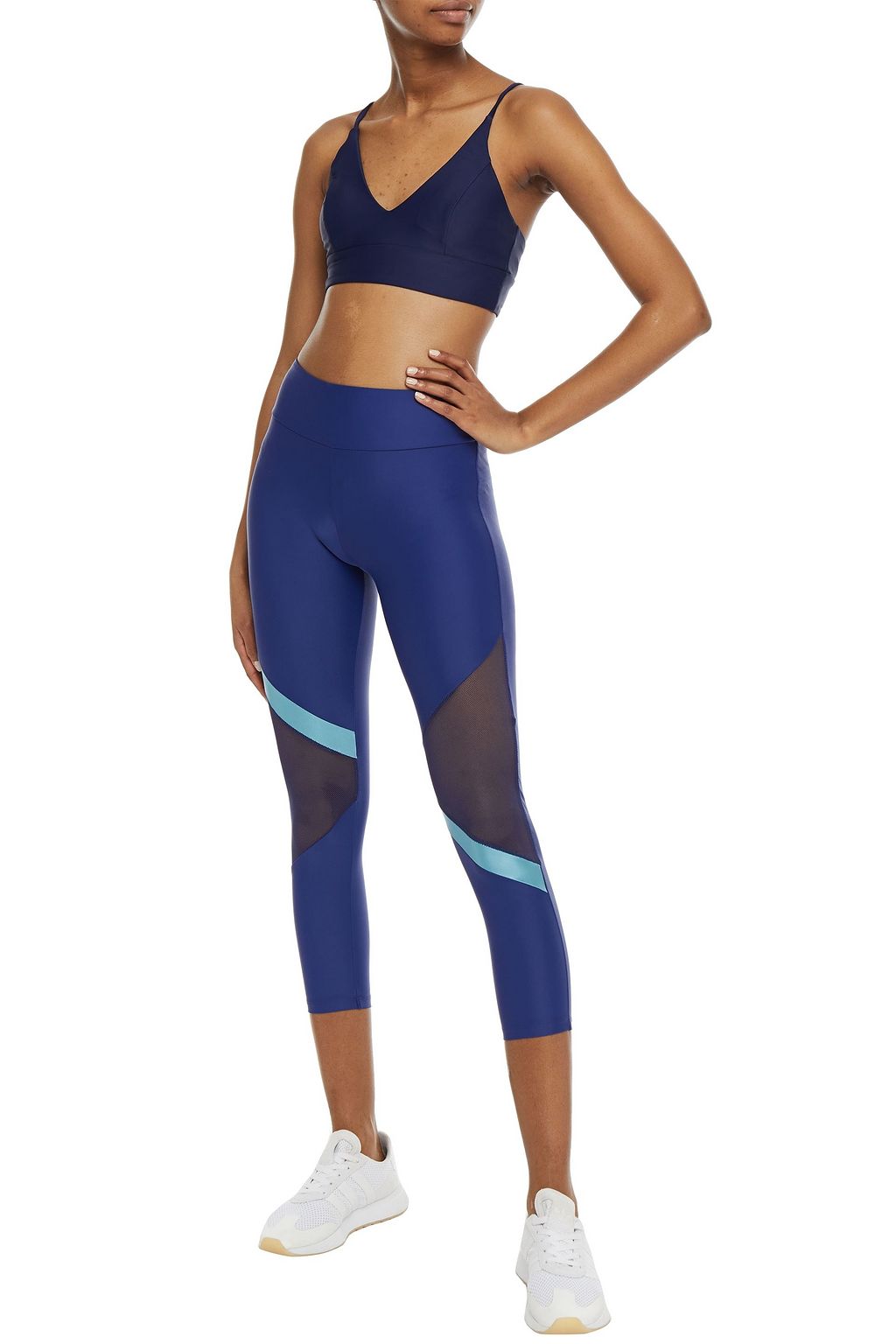LANSTON SPORT Mesh-paneled color-block stretch leggings