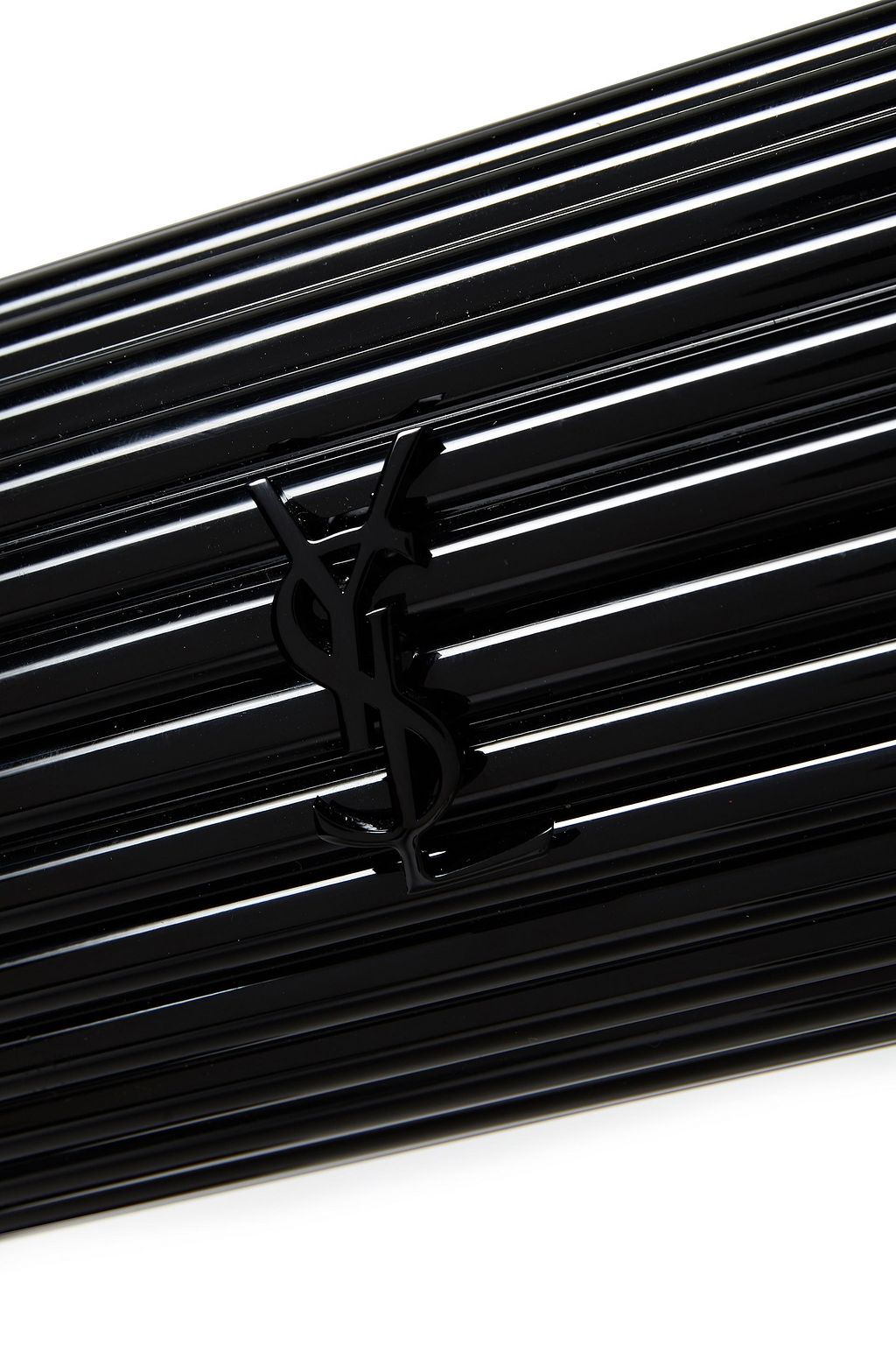 SAINT LAURENT Tasseled ribbed Perspex shoulder bag