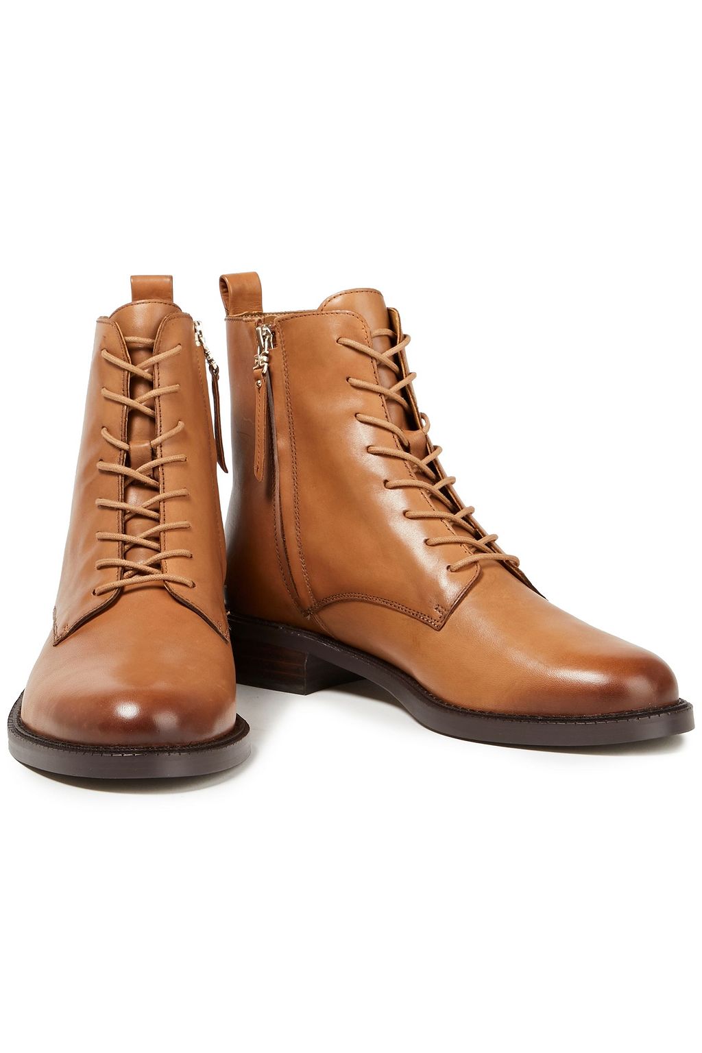 SAM EDELMAN Nina burnished-leather ankle boots