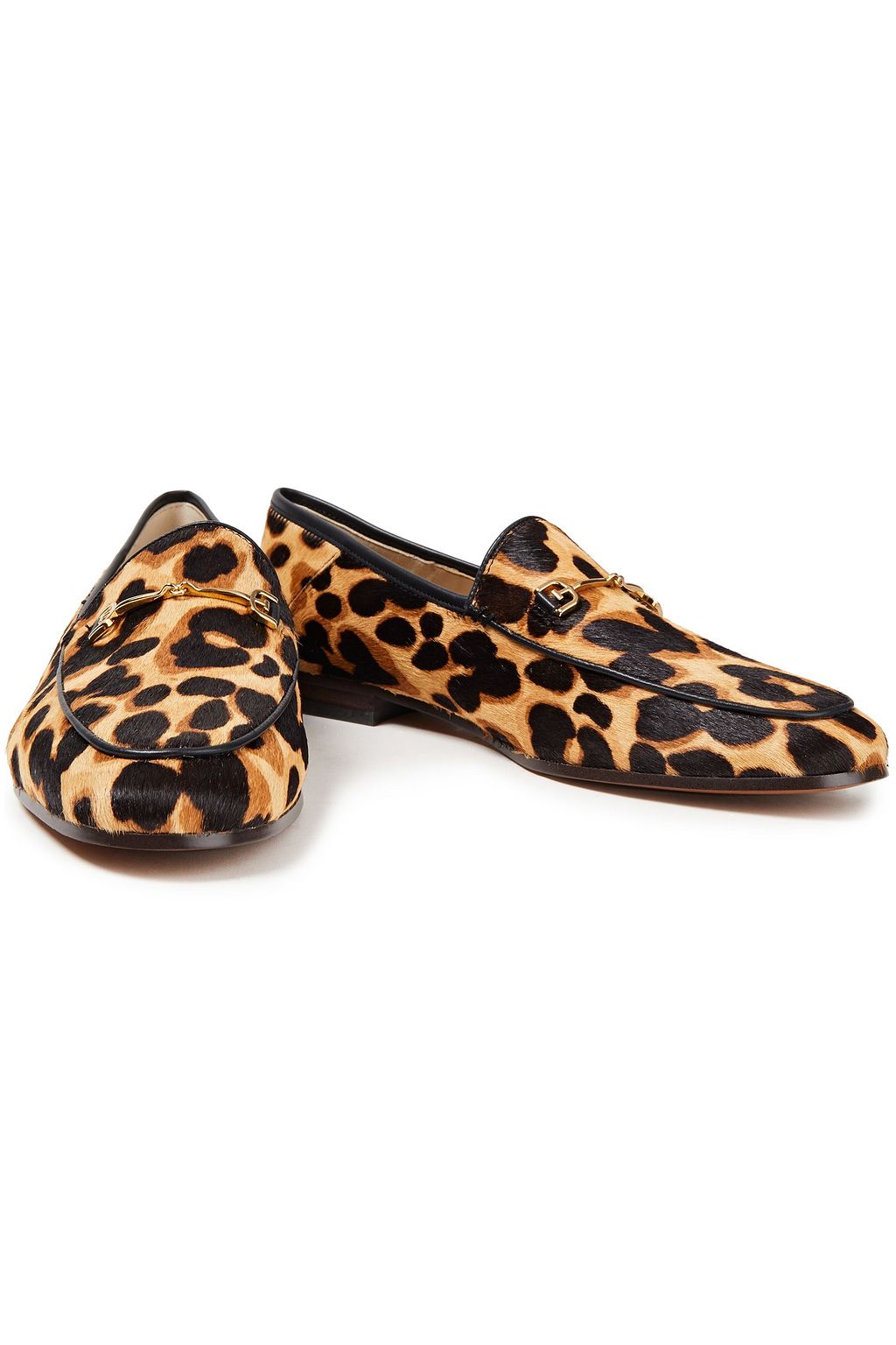 SAM EDELMAN Loraine embellished leopard-print calf hair loafers | THE ...