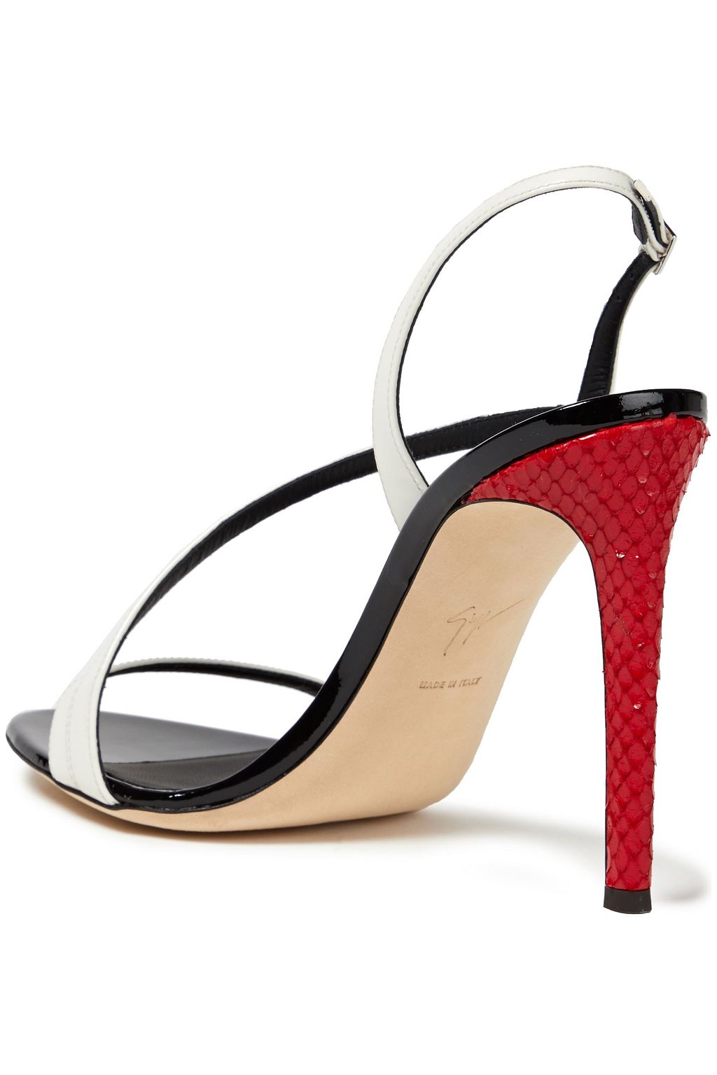 GIUSEPPE ZANOTTI Polina snake-effect and patent-leather sandals