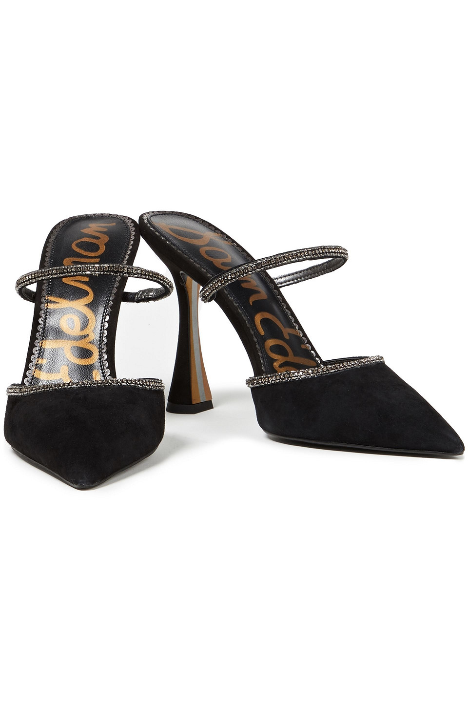 SAM EDELMAN ASPEN CRYSTAL-EMBELLISHED SUEDE MULES