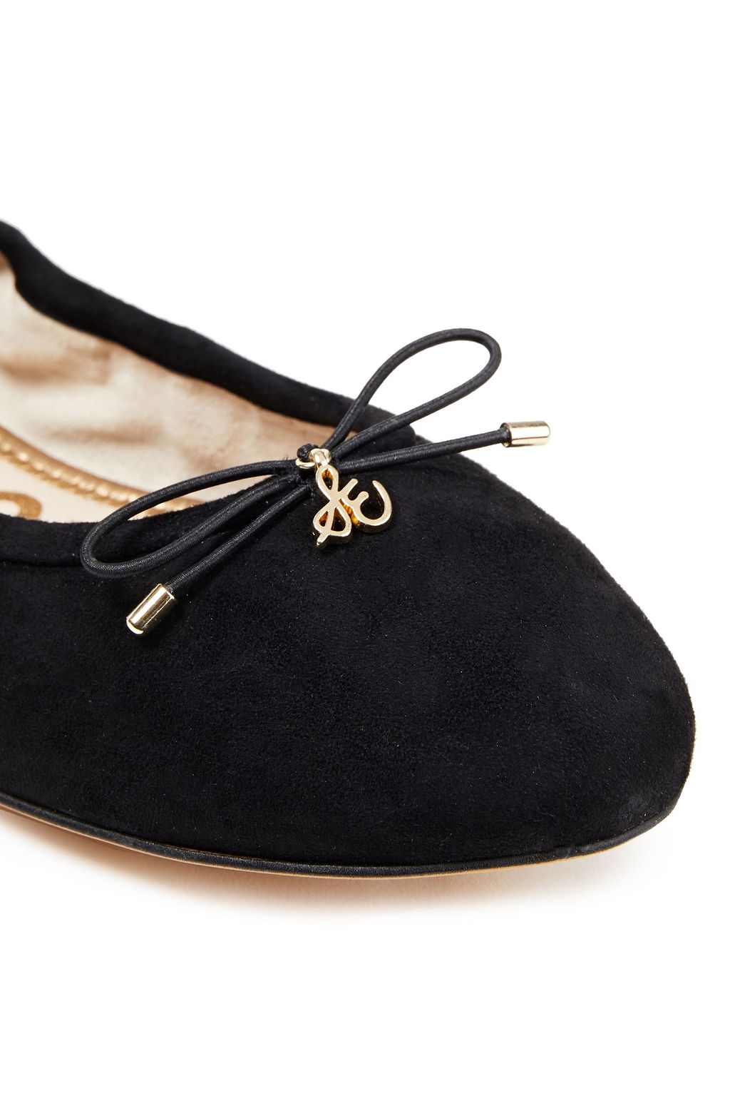 suede flats with bow