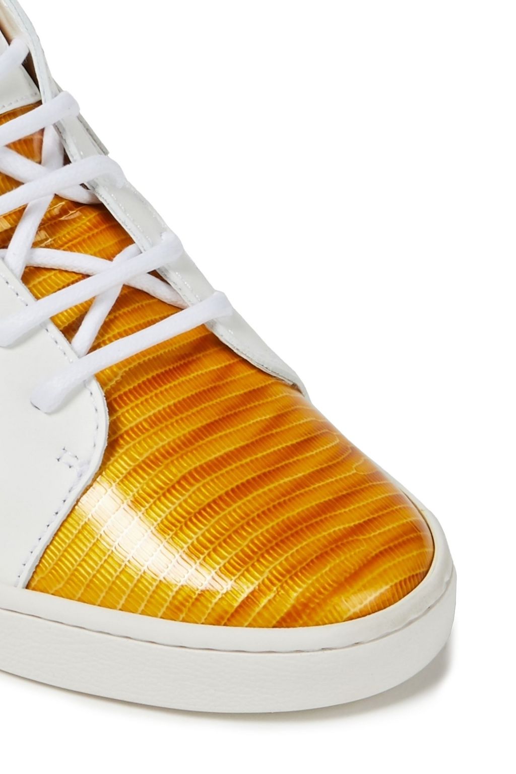 GIUSEPPE ZANOTTI Nikki スムース&パテントリザード風レザー スニーカー