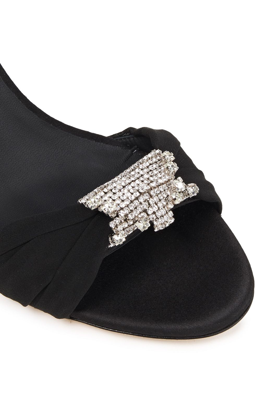 GIUSEPPE ZANOTTI Tiphaine crystal-embellished crepe slingback sandals