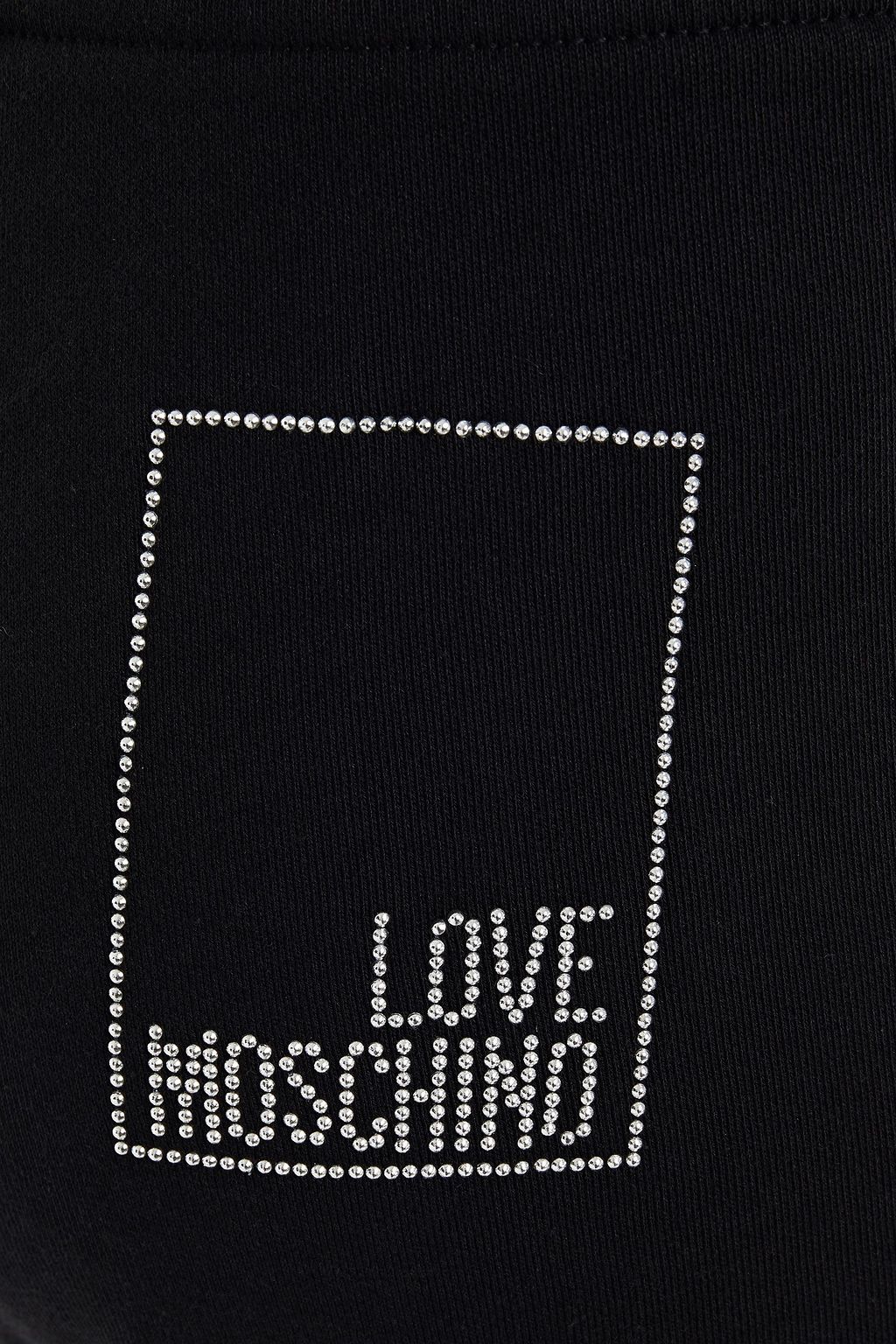 LOVE MOSCHINO Studded French cotton-terry track pants