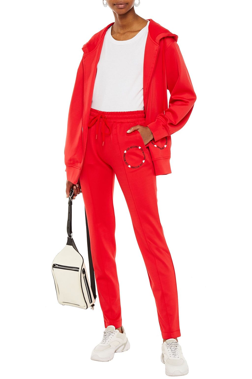 LOVE MOSCHINO Printed stretch-jersey track pants