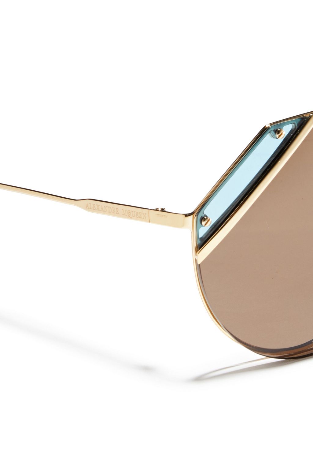 MCQUEEN Aviator-style gold-tone sunglasses