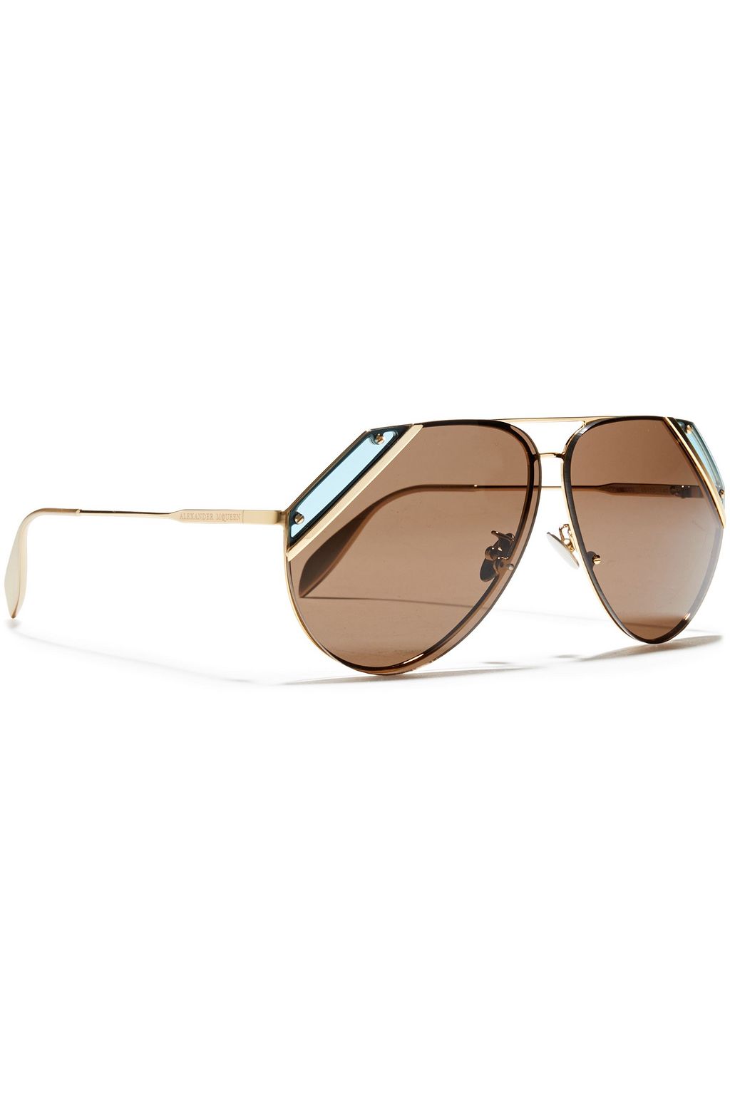 MCQUEEN Aviator-style gold-tone sunglasses