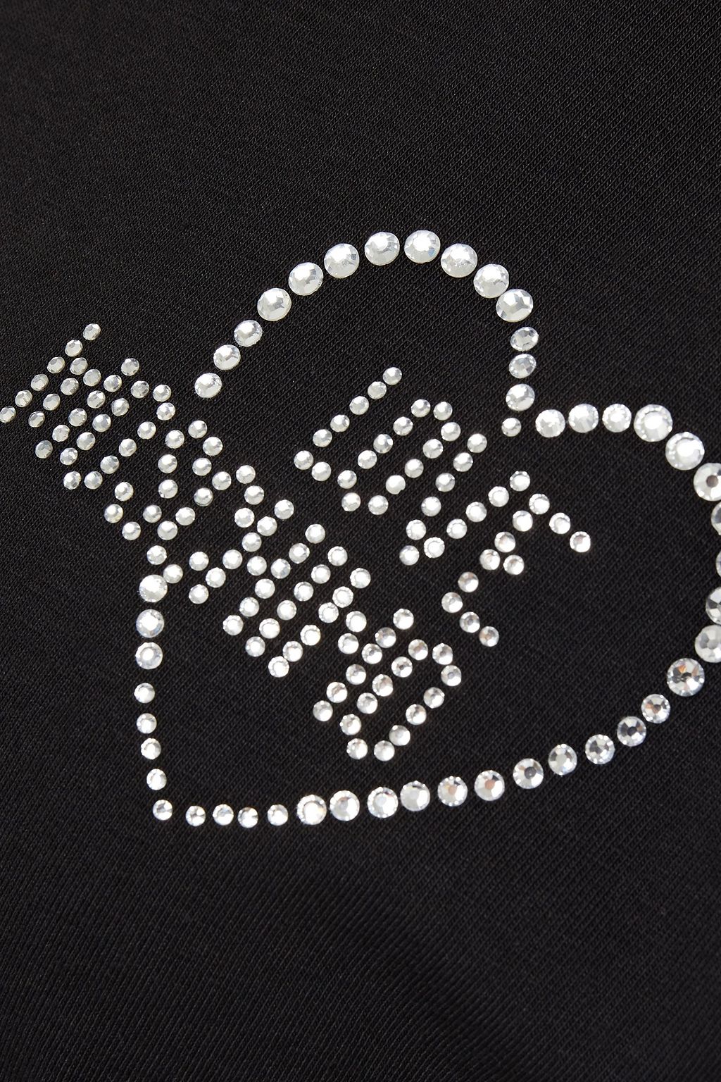 LOVE MOSCHINO Crystal-embellished stretch-cotton jersey top