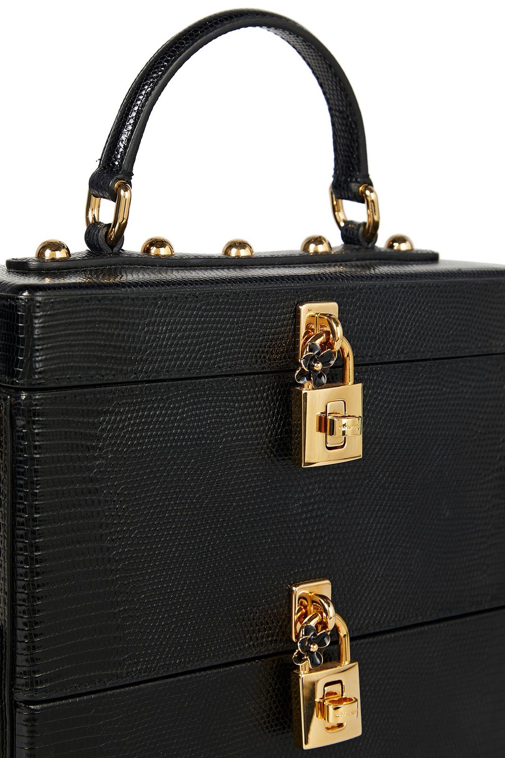 DOLCE&GABBANA Studded lizard-effect leather tote