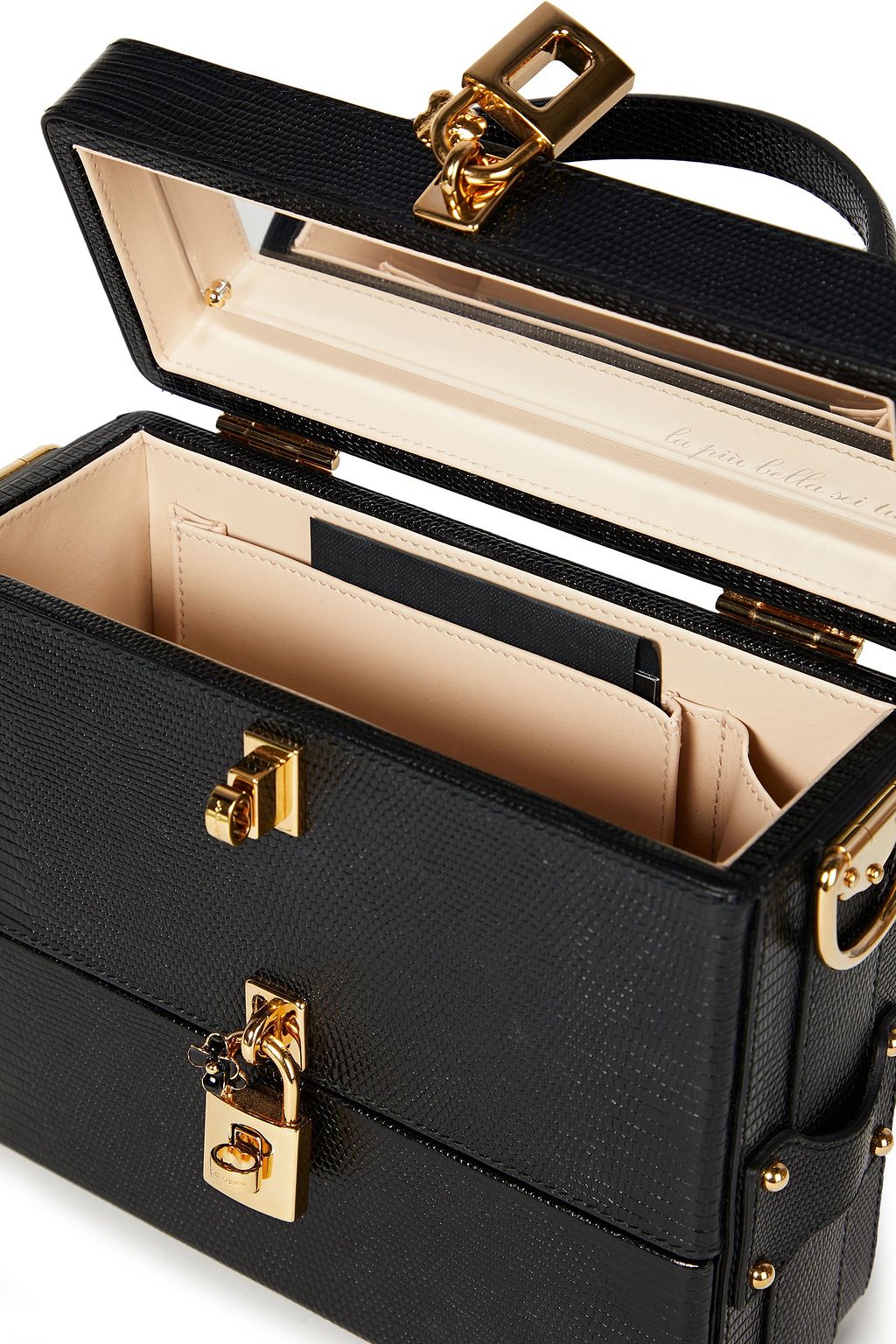 DOLCE&GABBANA Studded lizard-effect leather tote