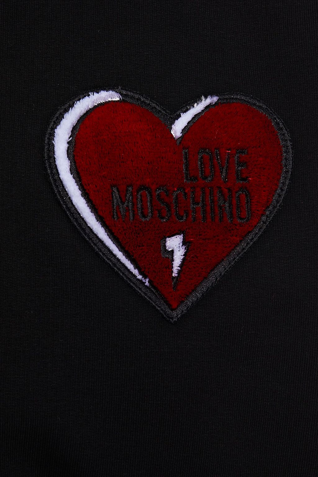 LOVE MOSCHINO Appliquéd cotton-blend fleece track jacket