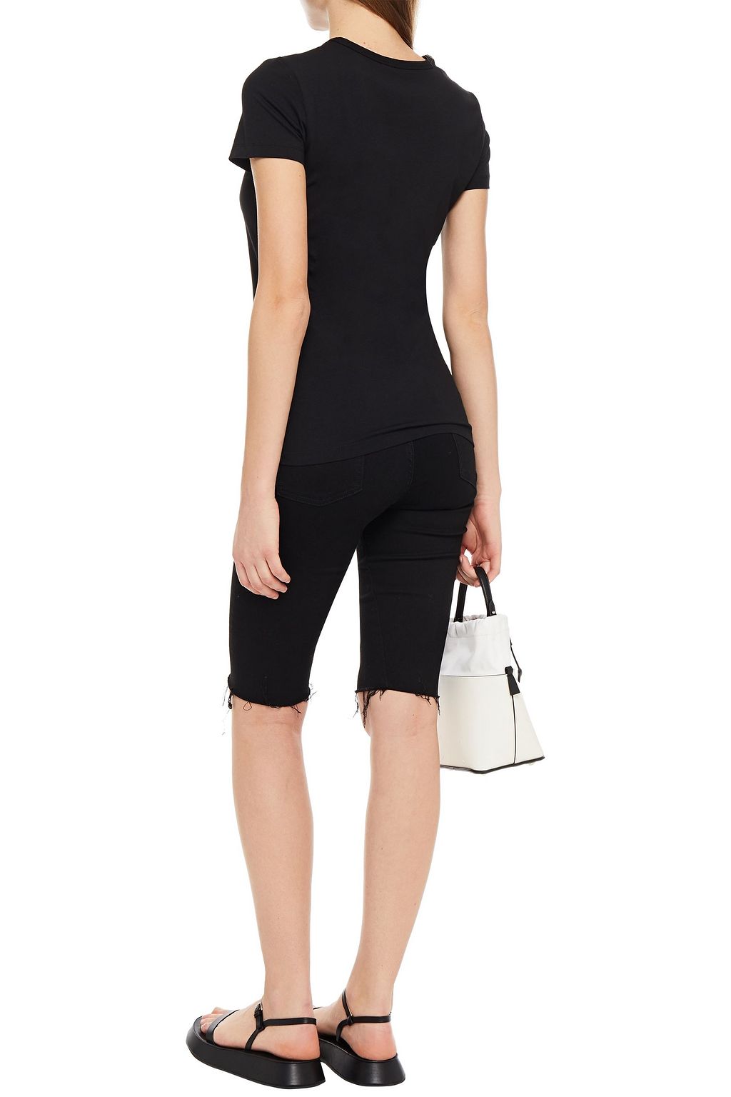 LOVE MOSCHINO Crystal-embellished stretch-cotton jersey T-shirt