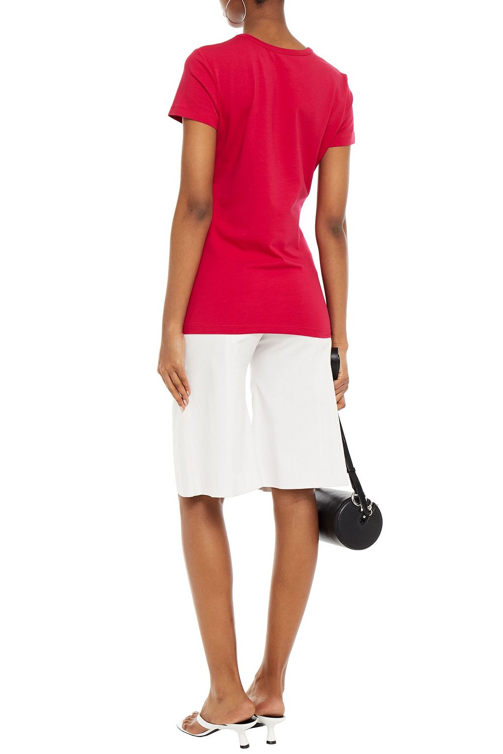 LOVE MOSCHINO Crystal-embellished stretch-cotton jersey T-shirt