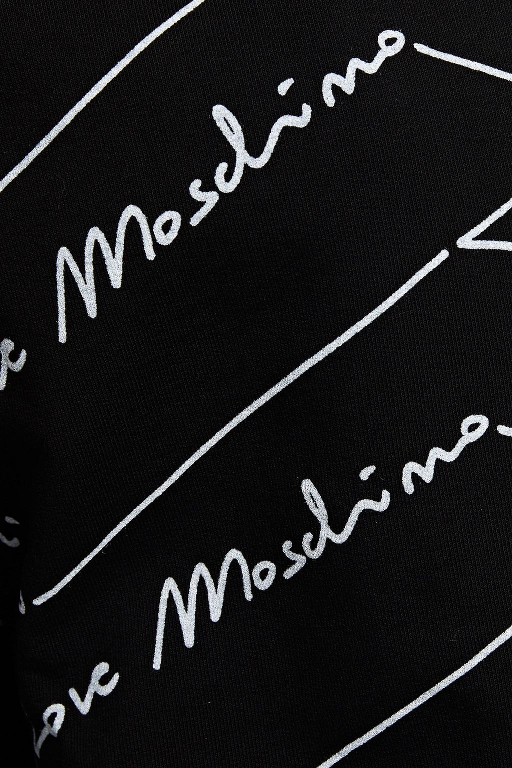 LOVE MOSCHINO Printed French cotton-blend terry hoodie