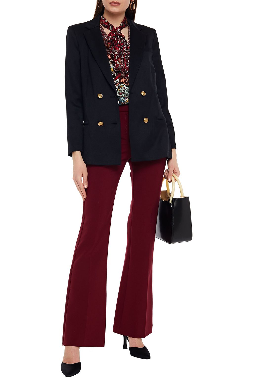 ALICE + OLIVIA Double-breasted wool-blend twill blazer