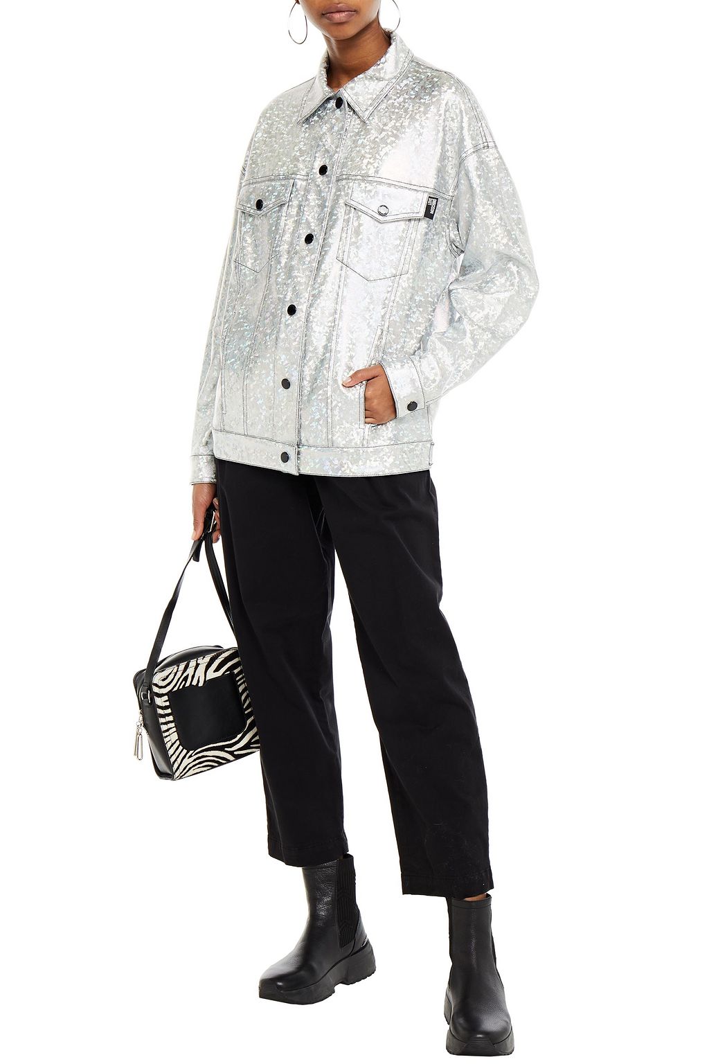 LOVE MOSCHINO Iridescent printed jersey jacket