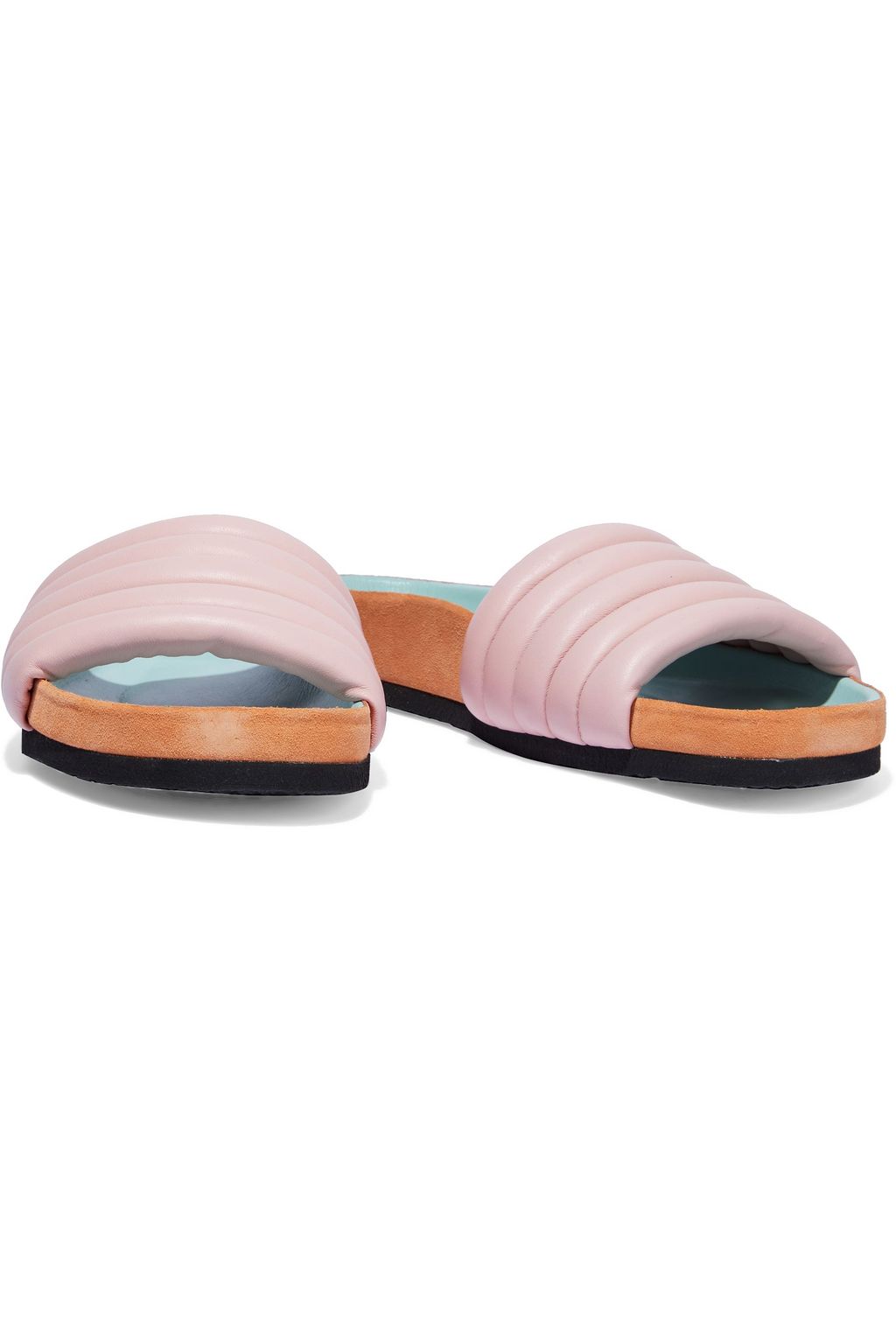 quilted leather slides